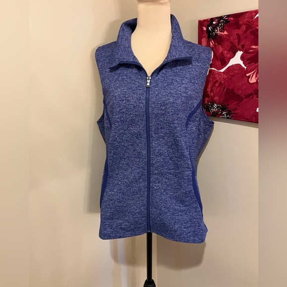 Under Armour Fitted Zip Up Stretch Vest Pocketed Heathered Purple Size XL - Picture 2 of 5